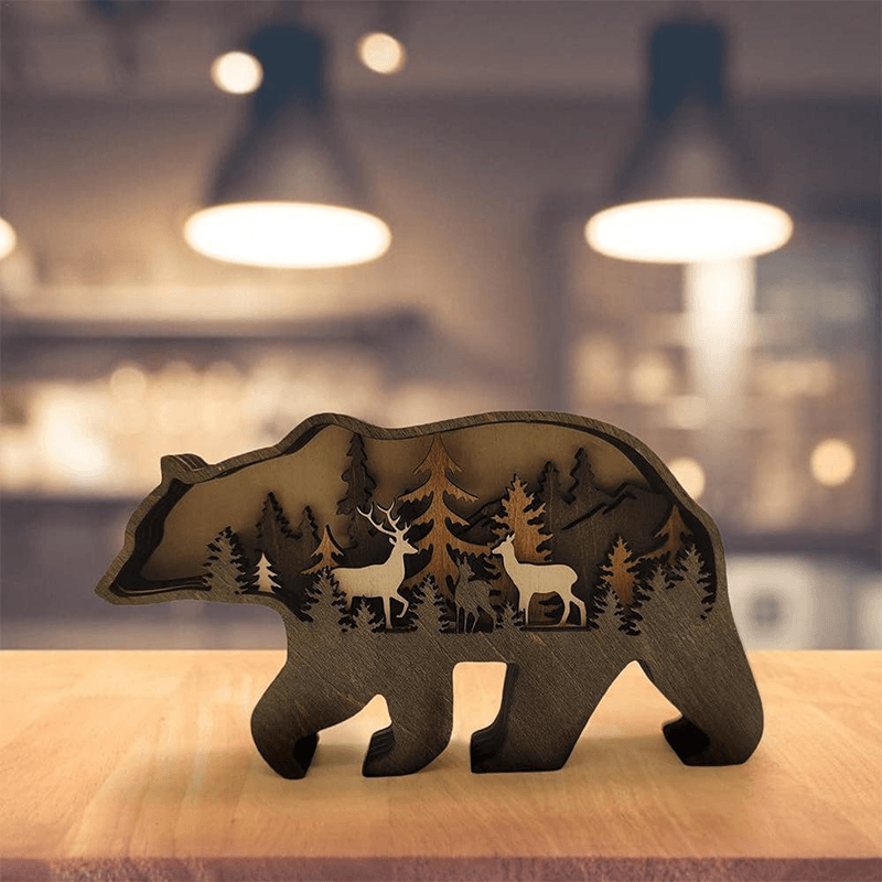 Decoración Creativa de Animales del Bosque en Madera - Adorno de Pared Hecho a Mano