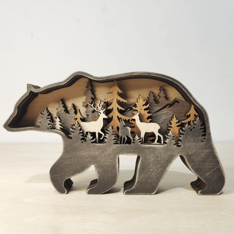 Decoración Creativa de Animales del Bosque en Madera - Adorno de Pared Hecho a Mano