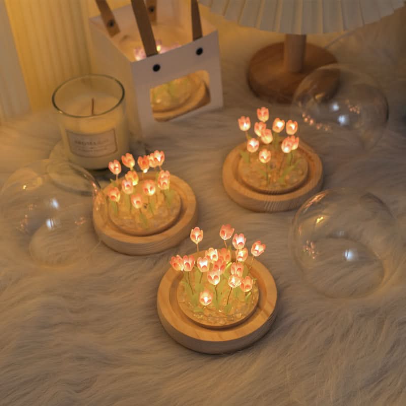 Lámpara Nocturna Misti Tulipán Luz Cálida Para Habitación Infantil y Dormitorio