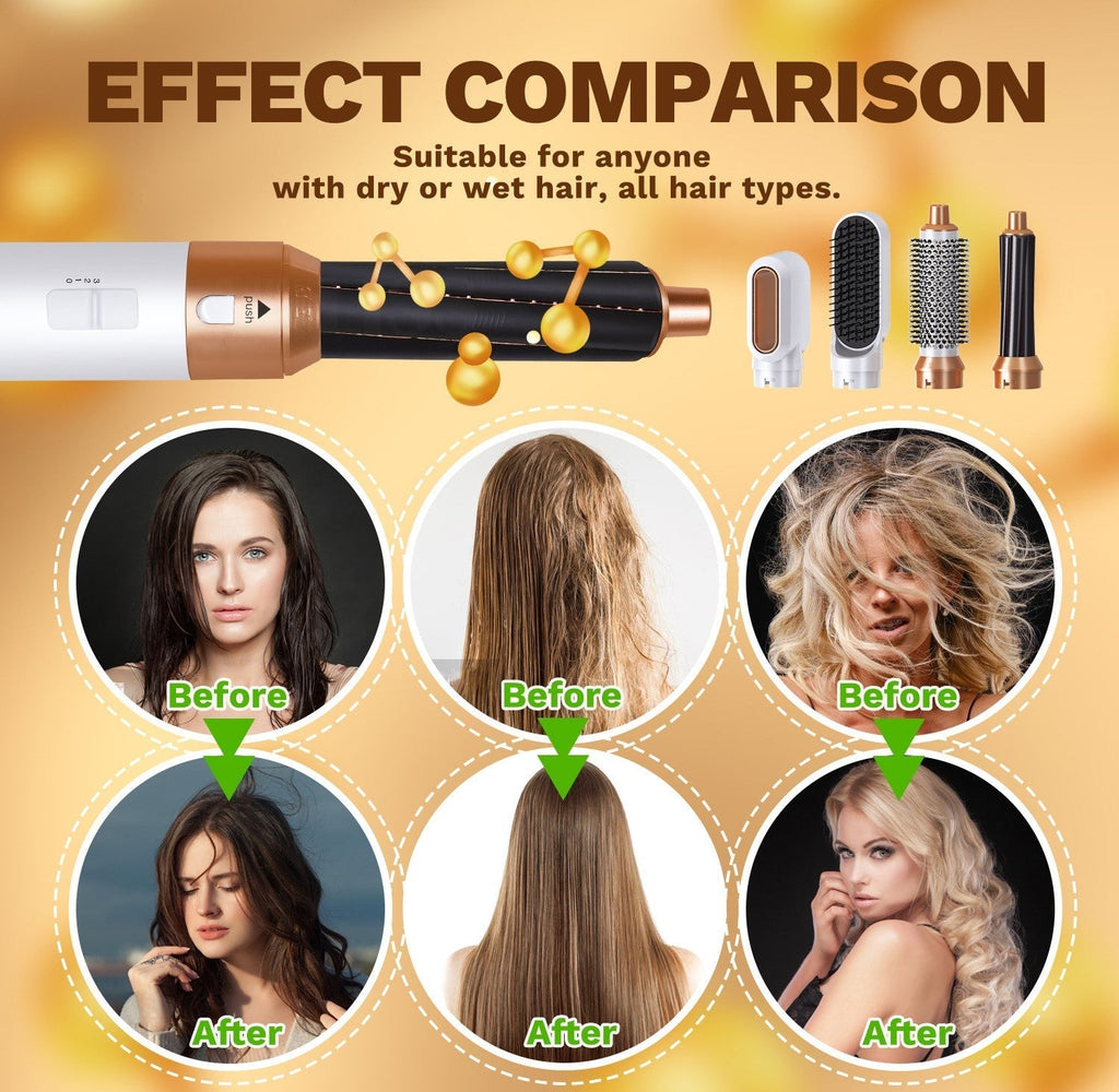 Estilizador de Cabello Premium 5 en 1 para Mujeres con Opciones de Rizado y Alisado