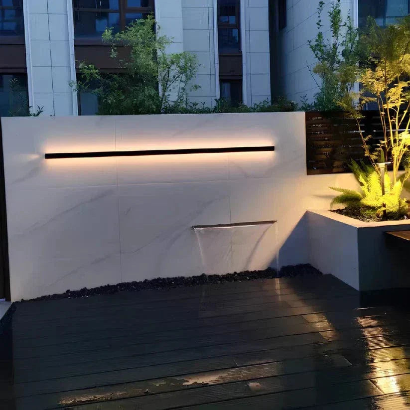 Aplique de Pared Exterior Moderno de Aluminio con Retroiluminación