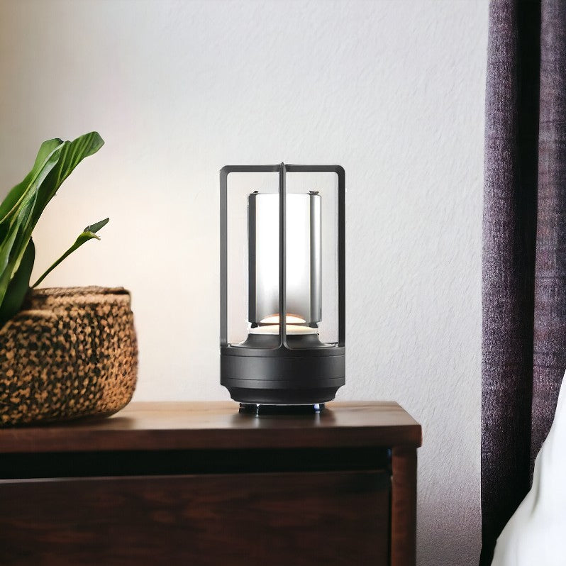 Lámpara de Mesa LED Nórdica de Metal Sin Cable con Regulación Táctil