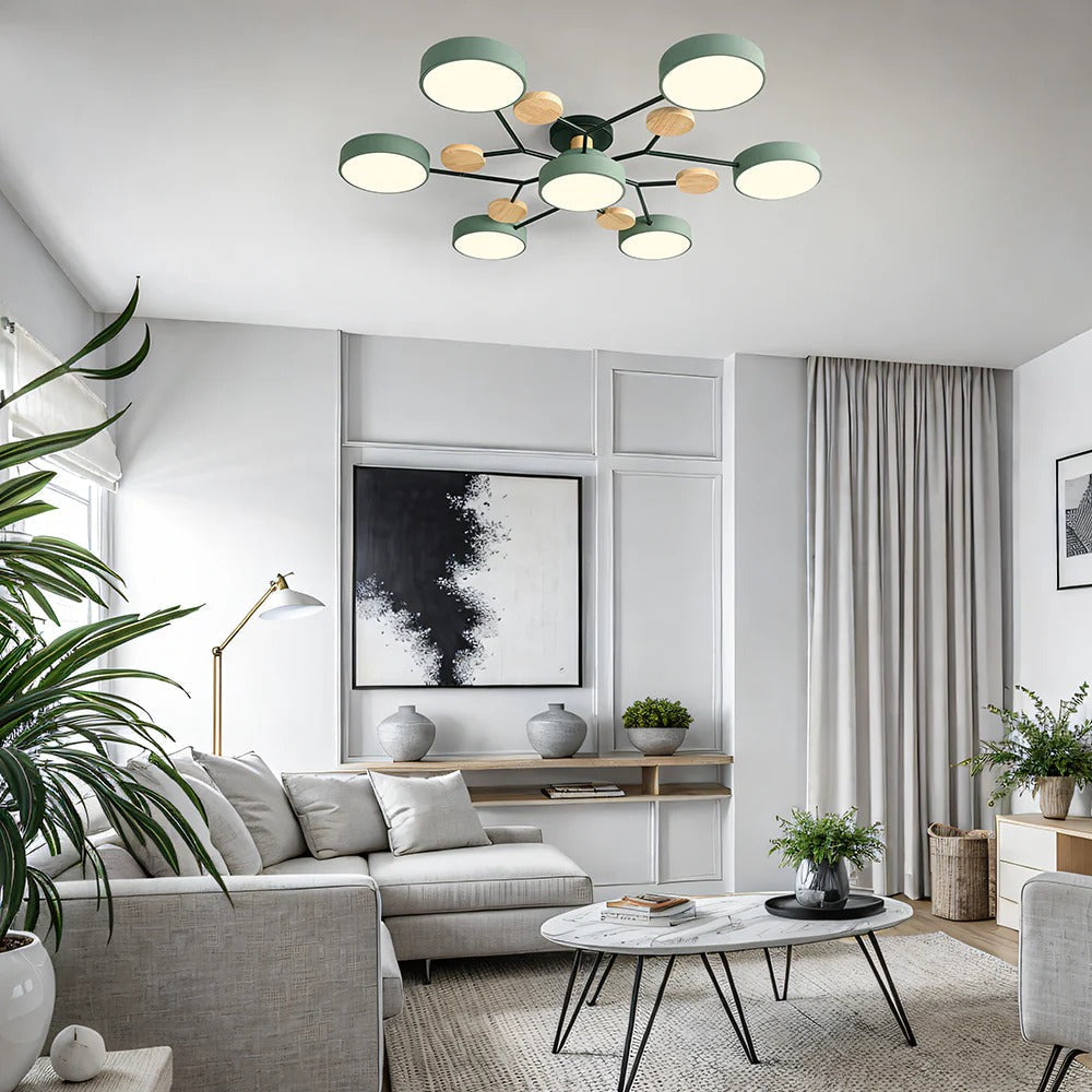 Moderna Luz de Techo LED Semi-Flush Halo para Espacios Elegantes