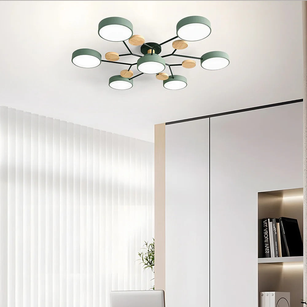 Moderna Luz de Techo LED Semi-Flush Halo para Espacios Elegantes