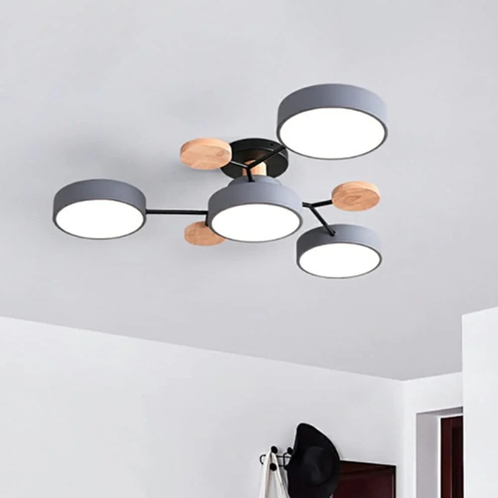Moderna Luz de Techo LED Semi-Flush Halo para Espacios Elegantes