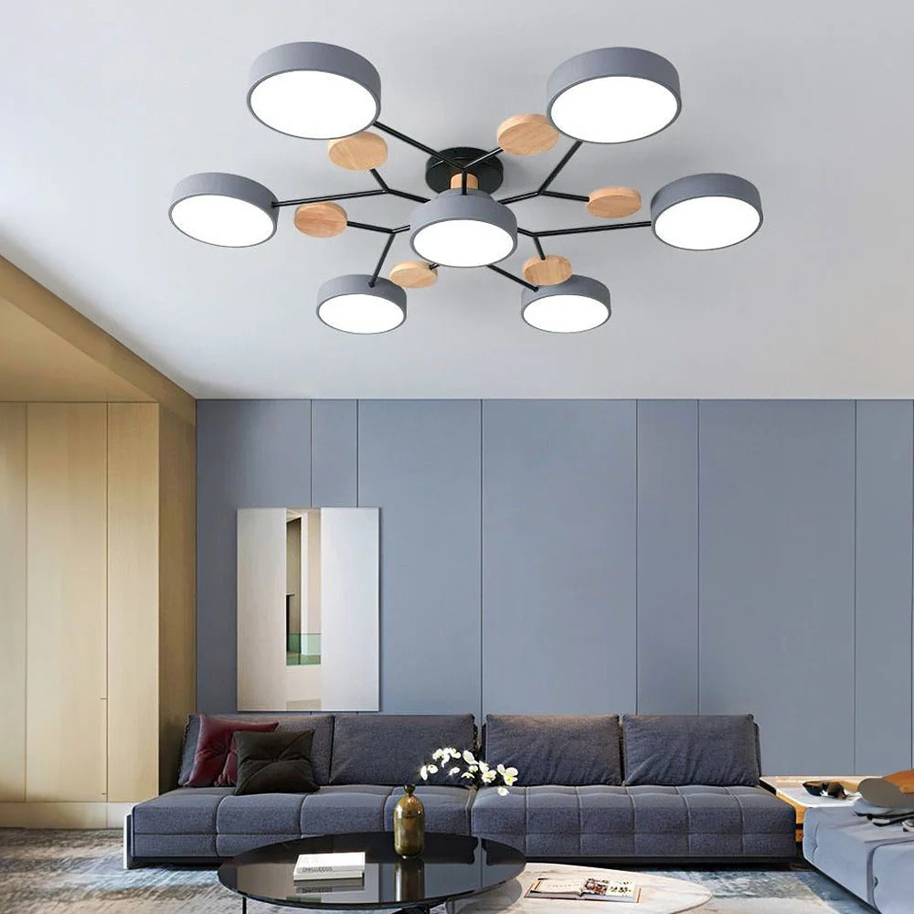 Moderna Luz de Techo LED Semi-Flush Halo para Espacios Elegantes