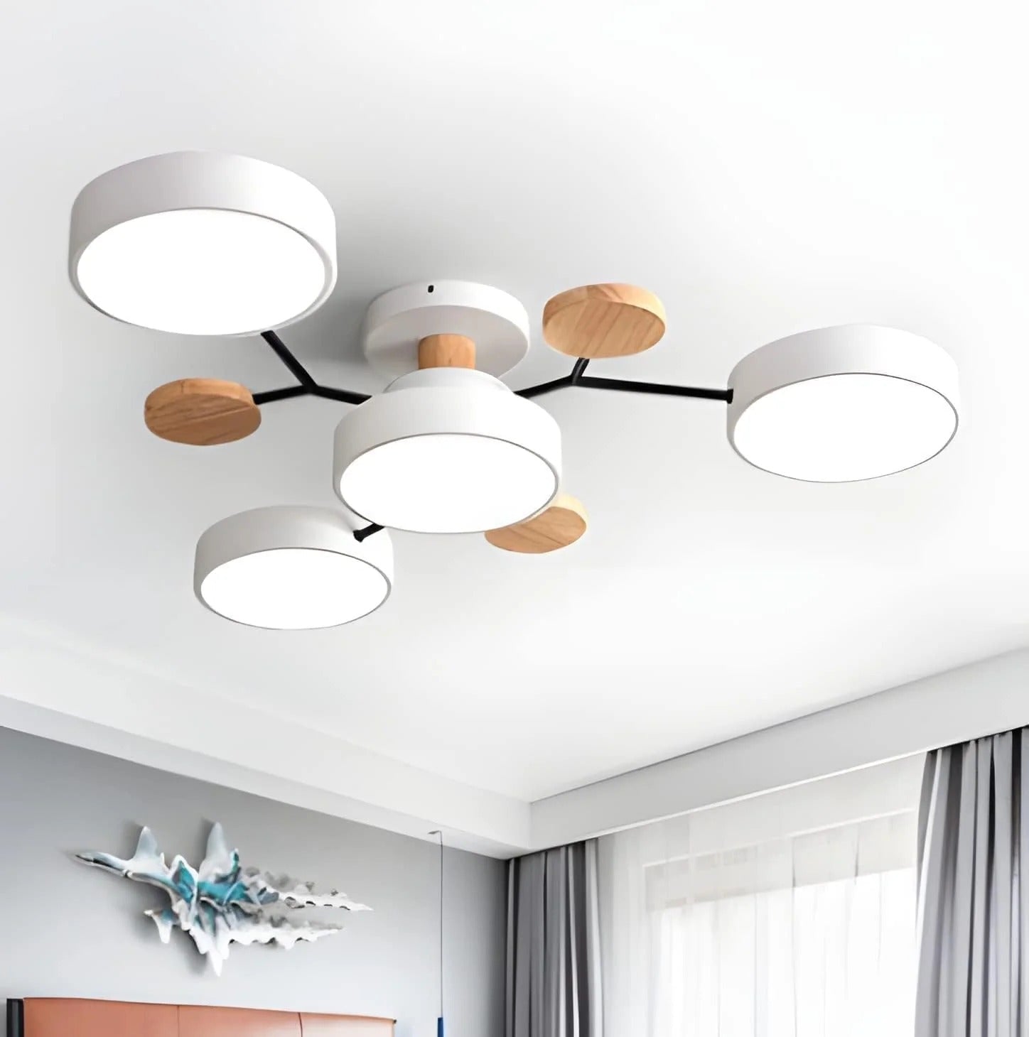 Moderna Luz de Techo LED Semi-Flush Halo para Espacios Elegantes