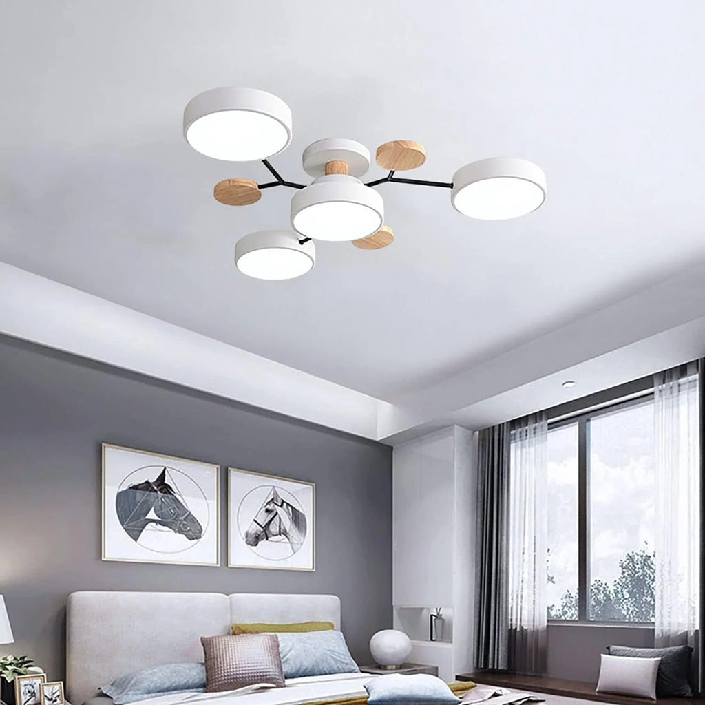 Moderna Luz de Techo LED Semi-Flush Halo para Espacios Elegantes