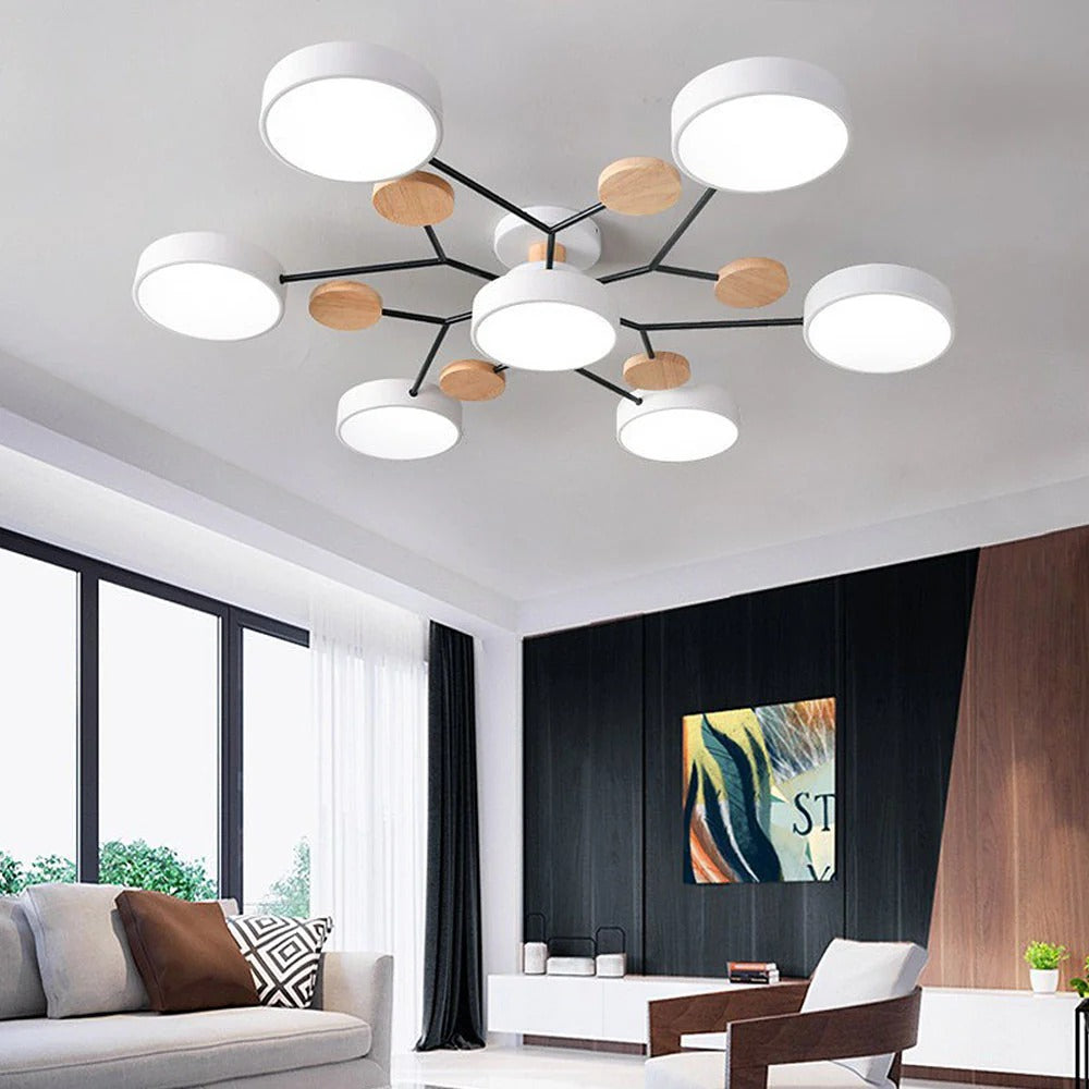 Moderna Luz de Techo LED Semi-Flush Halo para Espacios Elegantes