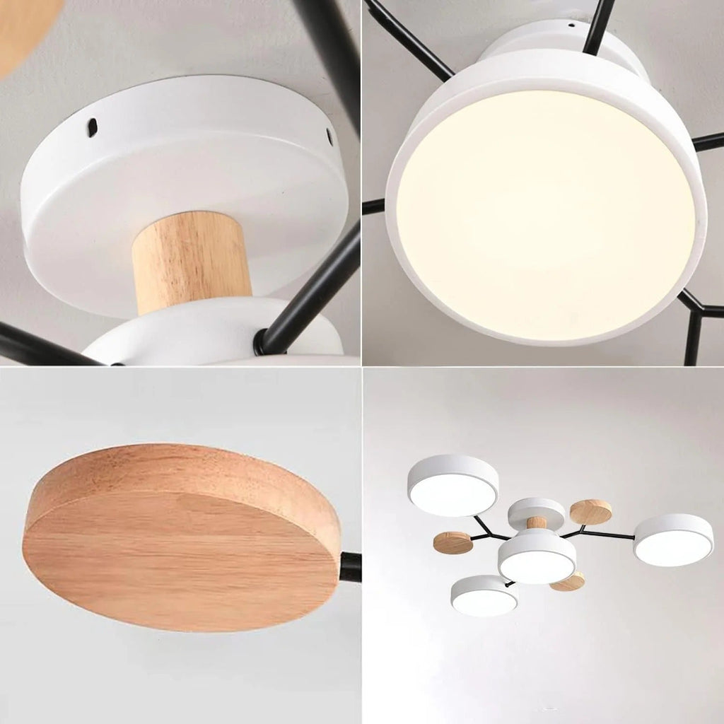 Moderna Luz de Techo LED Semi-Flush Halo para Espacios Elegantes