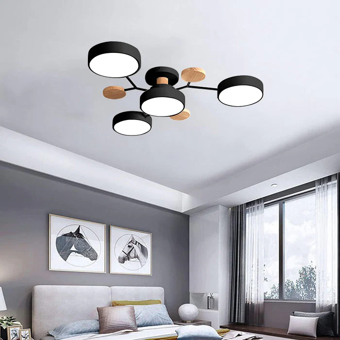Moderna Luz de Techo LED Semi-Flush Halo para Espacios Elegantes