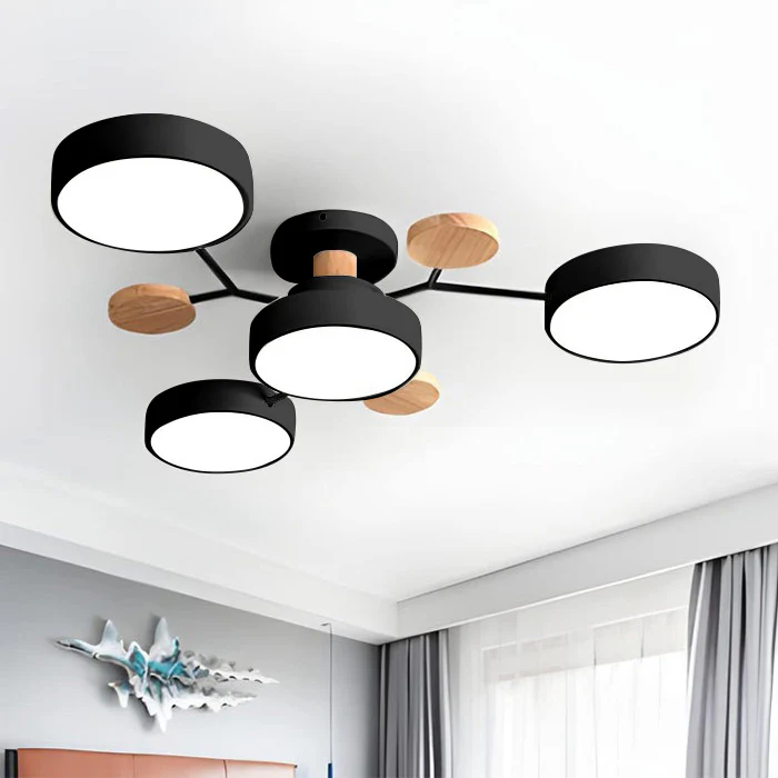Moderna Luz de Techo LED Semi-Flush Halo para Espacios Elegantes