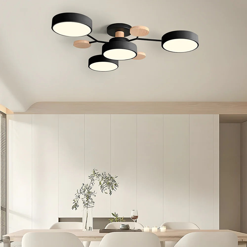 Moderna Luz de Techo LED Semi-Flush Halo para Espacios Elegantes