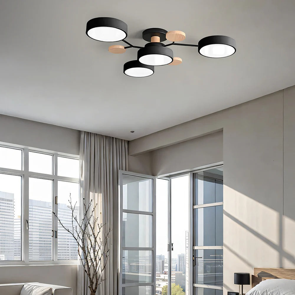 Moderna Luz de Techo LED Semi-Flush Halo para Espacios Elegantes