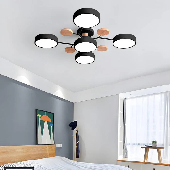 Moderna Luz de Techo LED Semi-Flush Halo para Espacios Elegantes