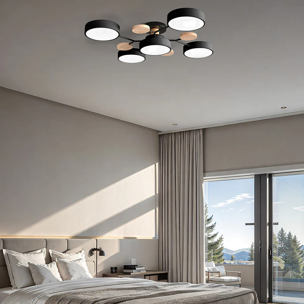 Moderna Luz de Techo LED Semi-Flush Halo para Espacios Elegantes