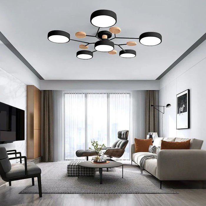 Moderna Luz de Techo LED Semi-Flush Halo para Espacios Elegantes