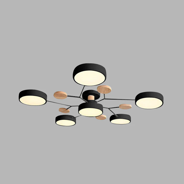Moderna Luz de Techo LED Semi-Flush Halo para Espacios Elegantes