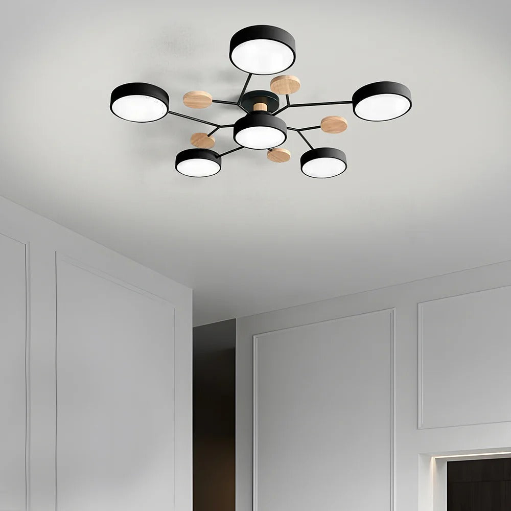 Moderna Luz de Techo LED Semi-Flush Halo para Espacios Elegantes