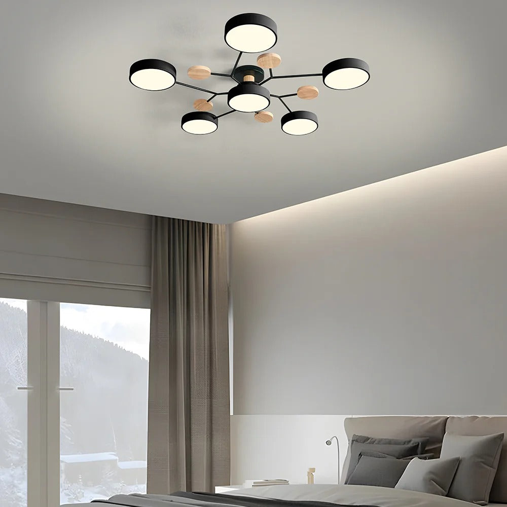 Moderna Luz de Techo LED Semi-Flush Halo para Espacios Elegantes