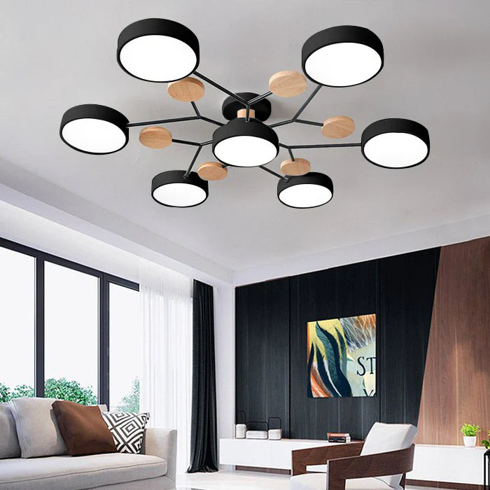 Moderna Luz de Techo LED Semi-Flush Halo para Espacios Elegantes