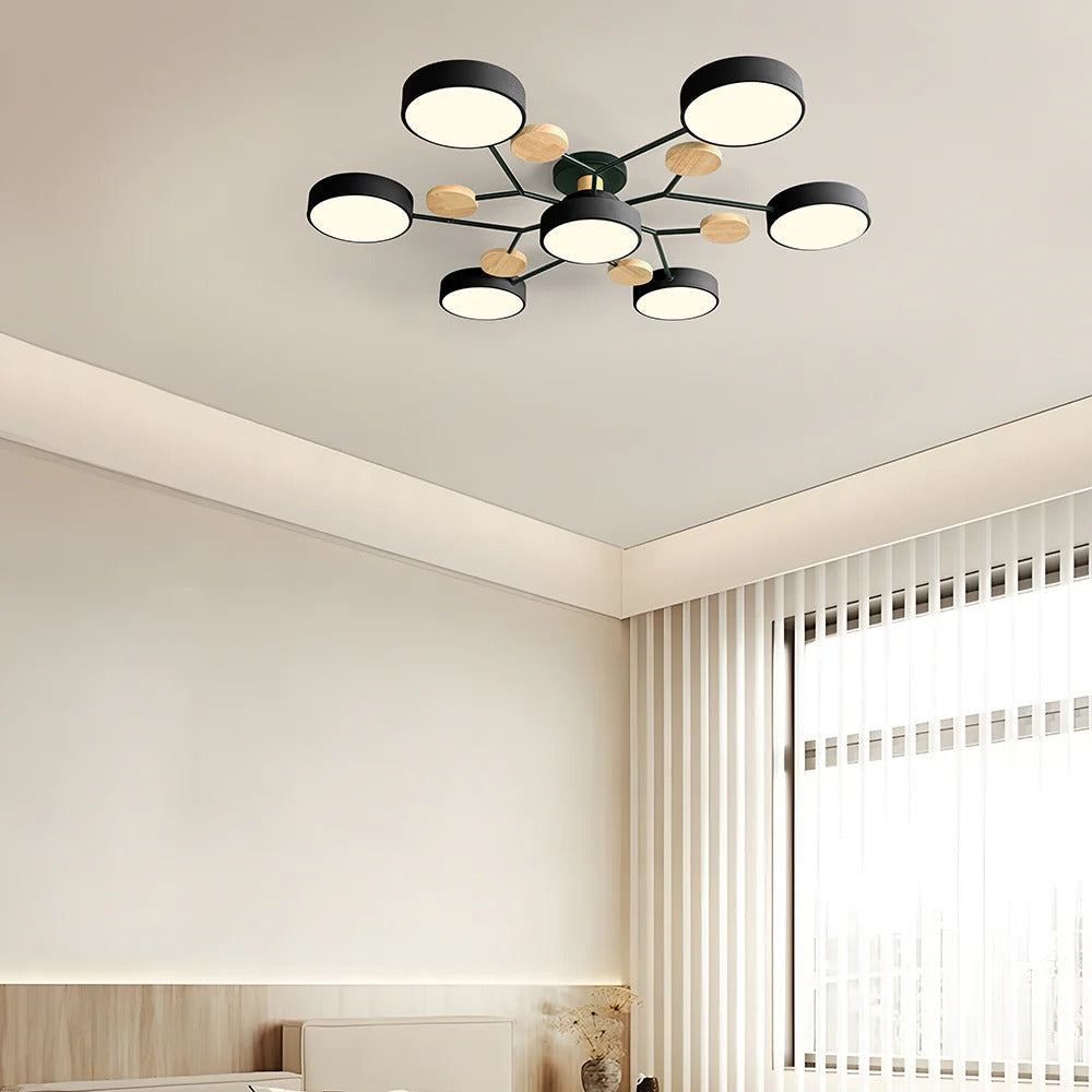 Moderna Luz de Techo LED Semi-Flush Halo para Espacios Elegantes