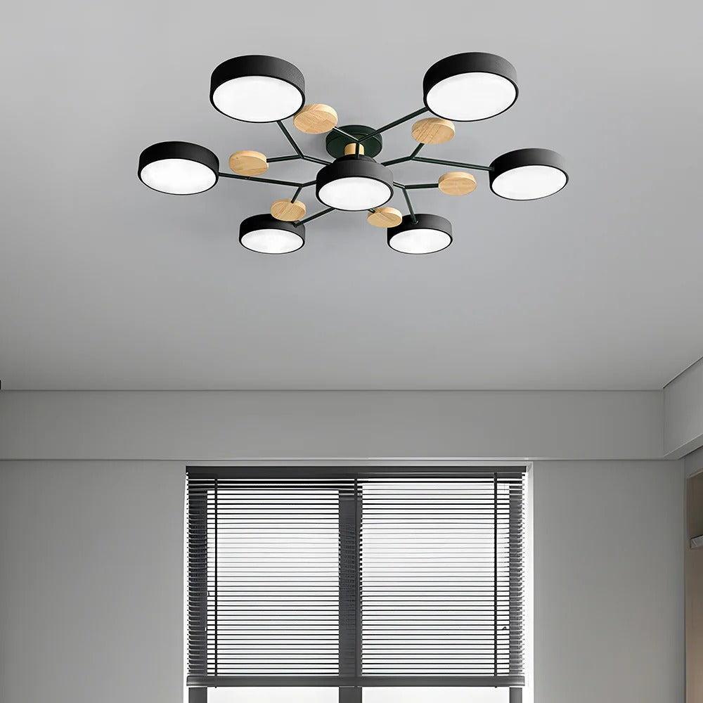 Moderna Luz de Techo LED Semi-Flush Halo para Espacios Elegantes