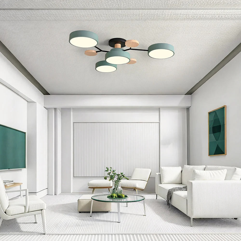 Moderna Luz de Techo LED Semi-Flush Halo para Espacios Elegantes