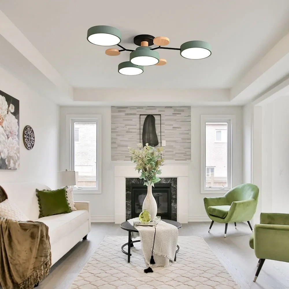 Moderna Luz de Techo LED Semi-Flush Halo para Espacios Elegantes