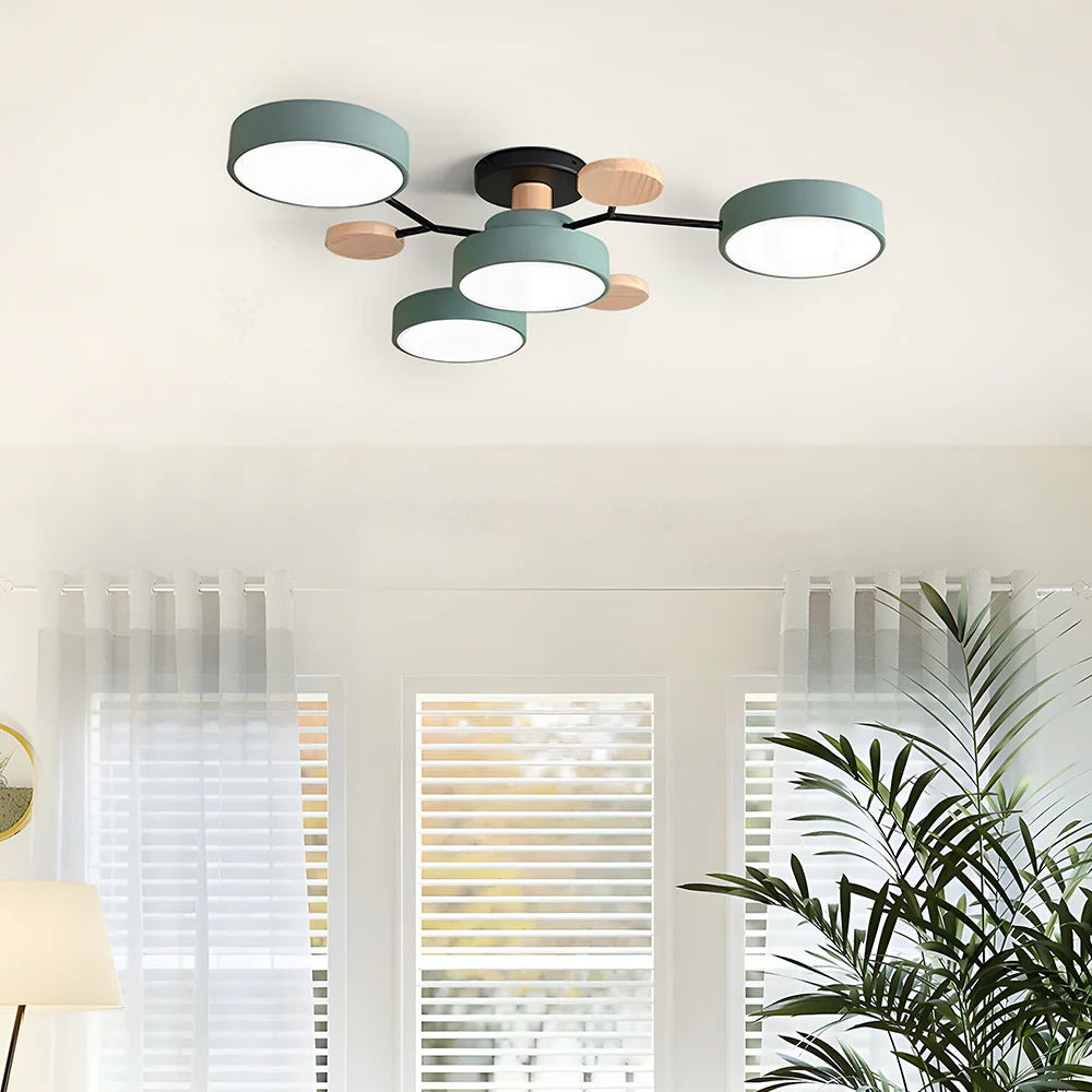Moderna Luz de Techo LED Semi-Flush Halo para Espacios Elegantes