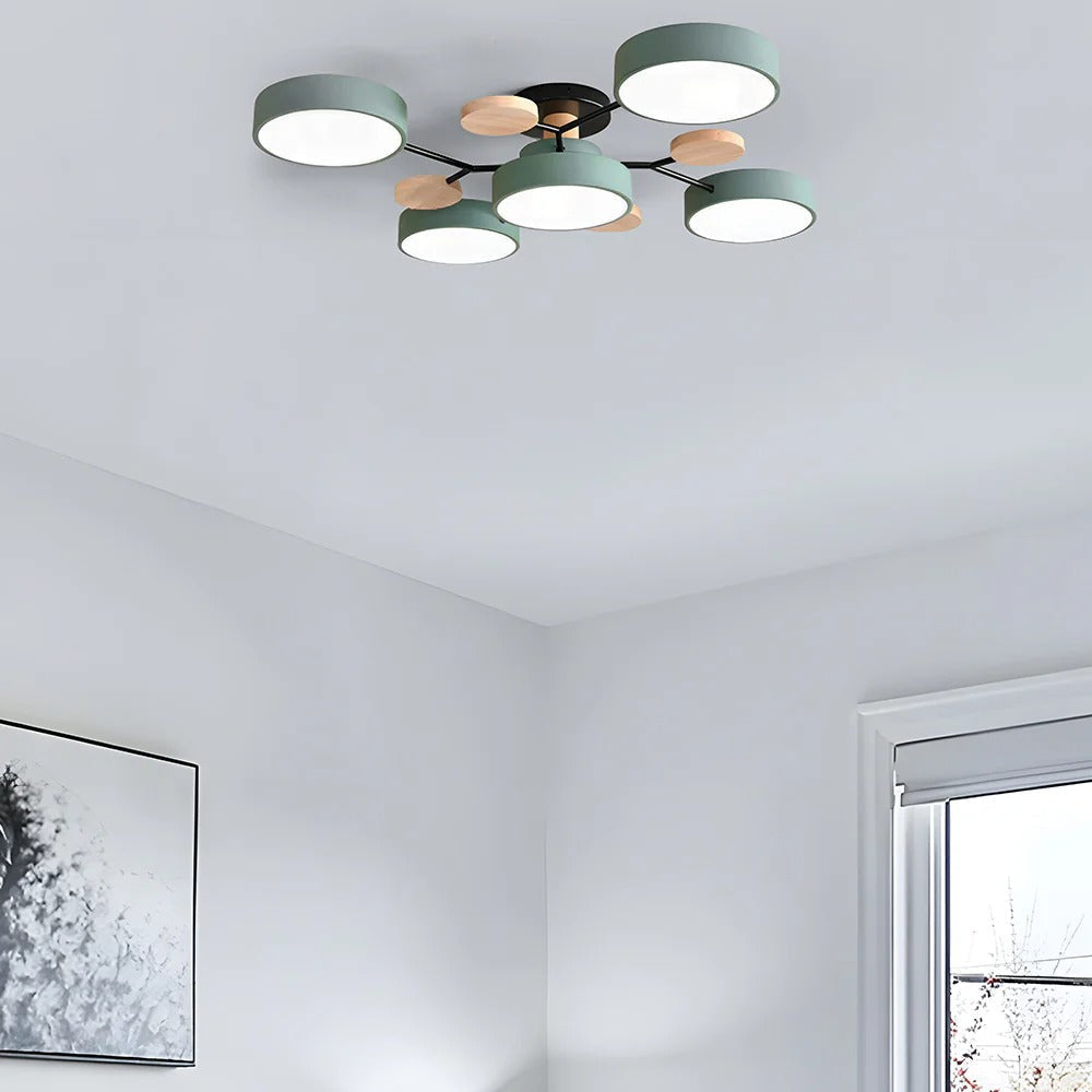 Moderna Luz de Techo LED Semi-Flush Halo para Espacios Elegantes