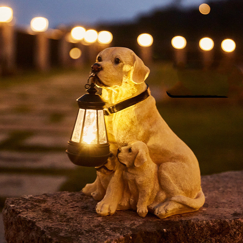 Escultura de Perro de Jardín LED Solar - Decoración Exterior