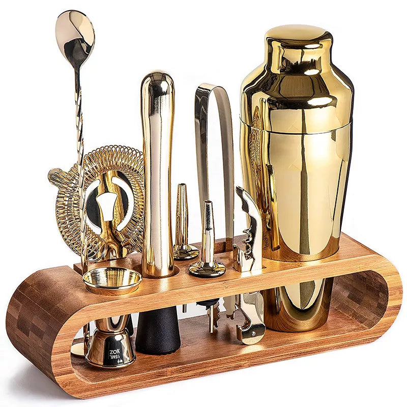 Kit de Bar Metálico de Lujo – Set de Cócteles para Mixología