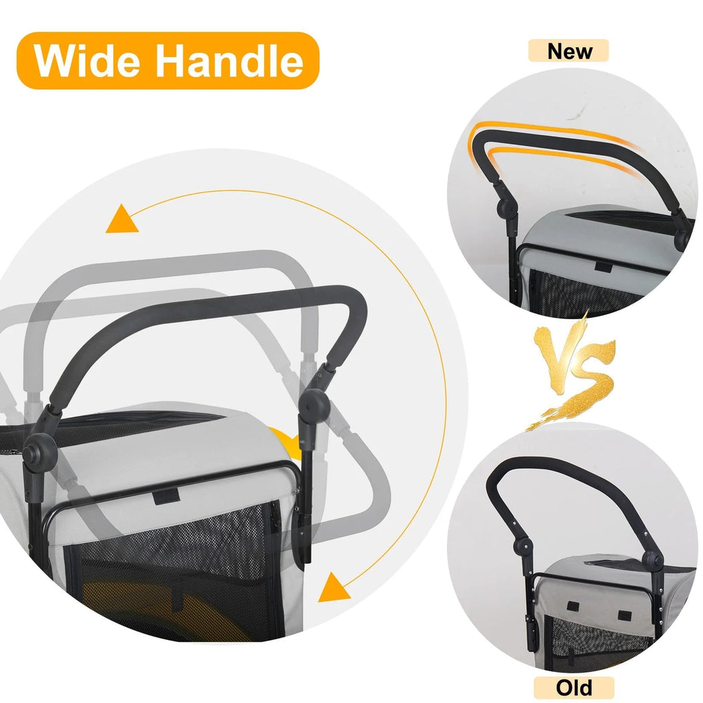 Carrito para Perros Espacioso y Plegable de 4 Ruedas para Razas Grandes