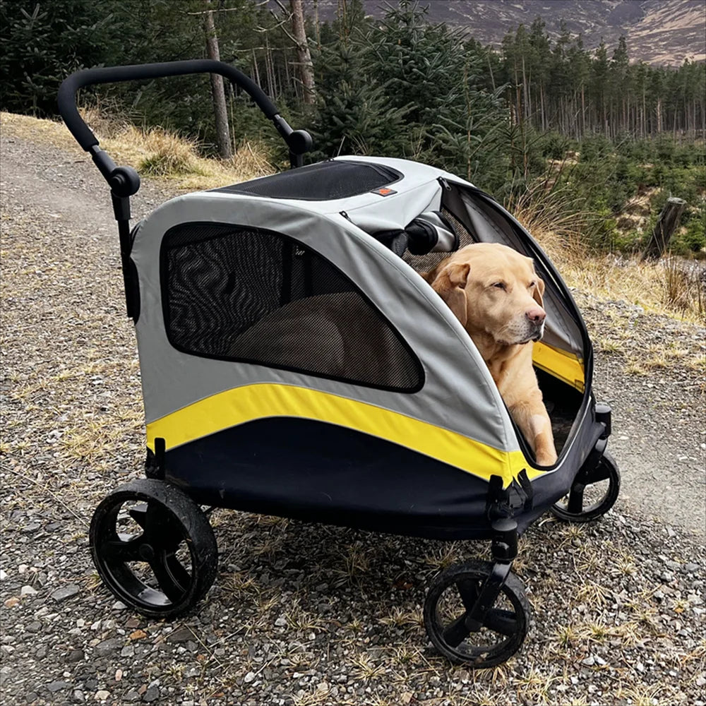 Carrito para Perros Espacioso y Plegable de 4 Ruedas para Razas Grandes