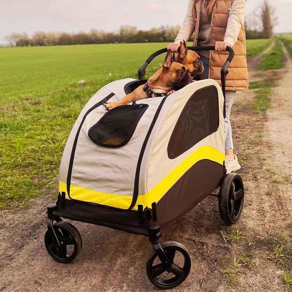 Carrito para Perros Espacioso y Plegable de 4 Ruedas para Razas Grandes