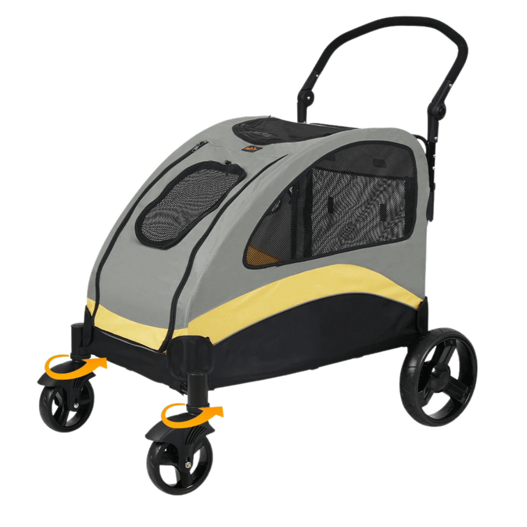 Carrito para Perros Espacioso y Plegable de 4 Ruedas para Razas Grandes