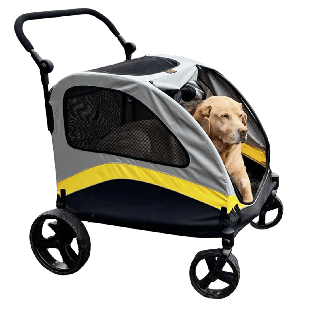 Carrito para Perros Espacioso y Plegable de 4 Ruedas para Razas Grandes