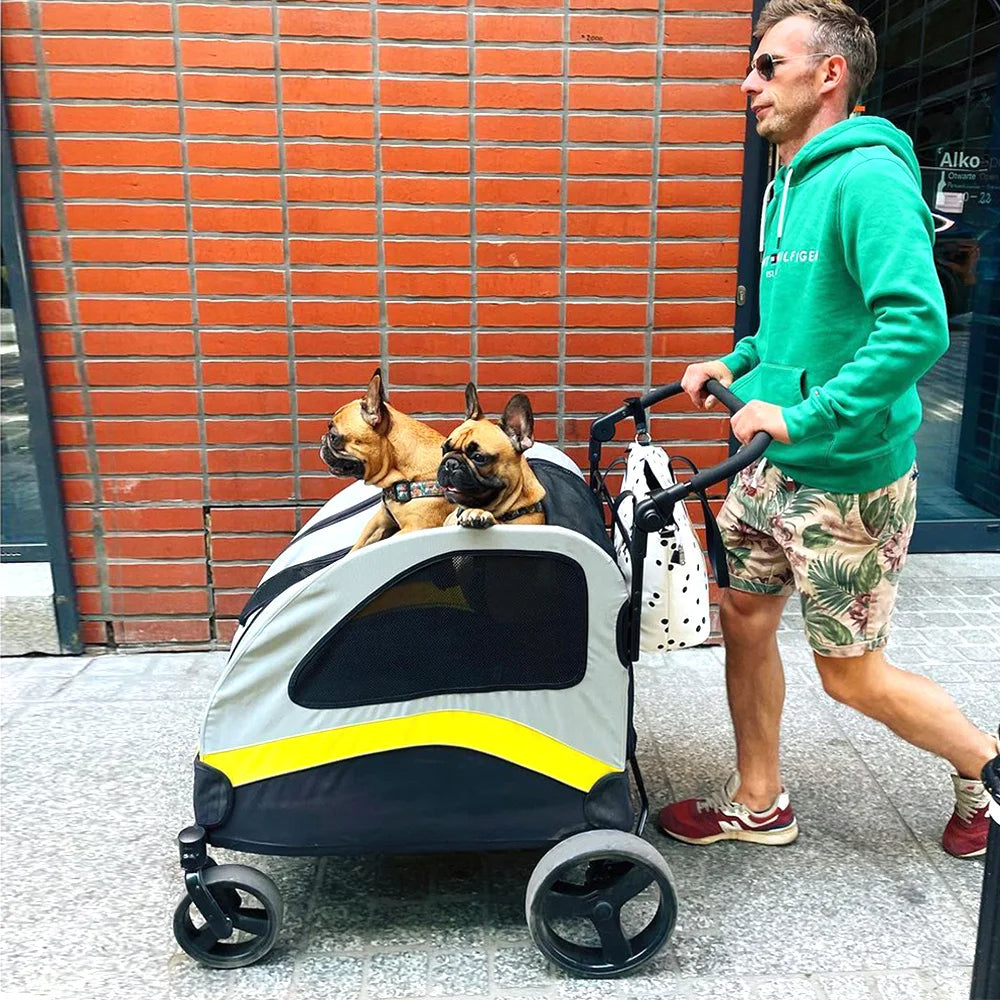 Carrito para Perros Espacioso y Plegable de 4 Ruedas para Razas Grandes