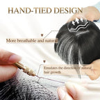 Extensión de cabello natural con flequillo para mujeres