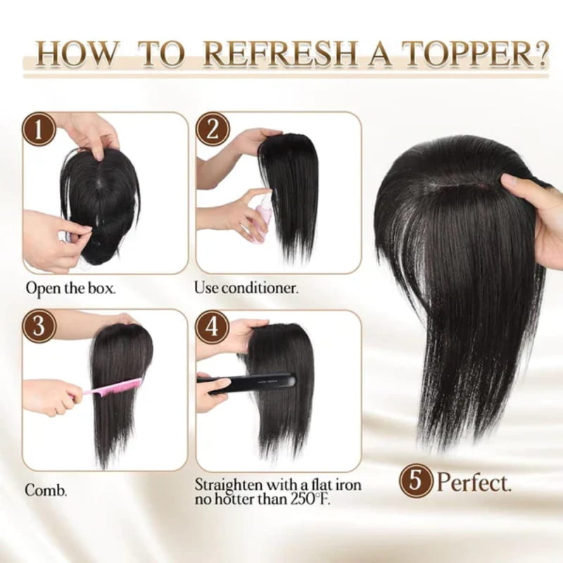 Extensión de cabello natural con flequillo para mujeres