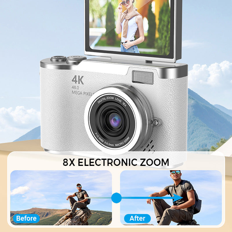 Skorter | Cámara Digital con Pantalla Flip 4K HD