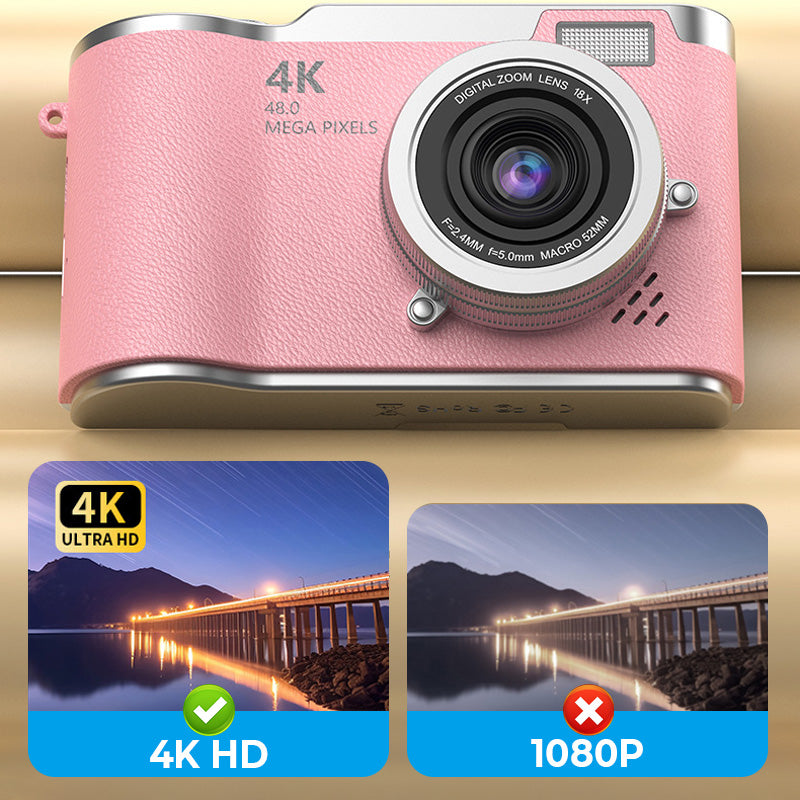 Skorter | Cámara Digital con Pantalla Flip 4K HD