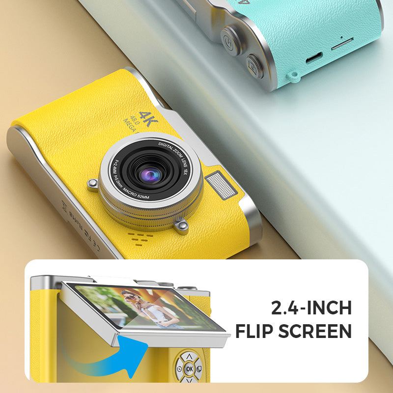 Skorter | Cámara Digital con Pantalla Flip 4K HD