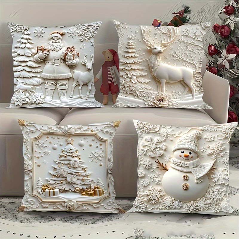 NordForm Set de 4 – Elegantes Fundas de Cojines Navideñas | 50% DESCUENTO