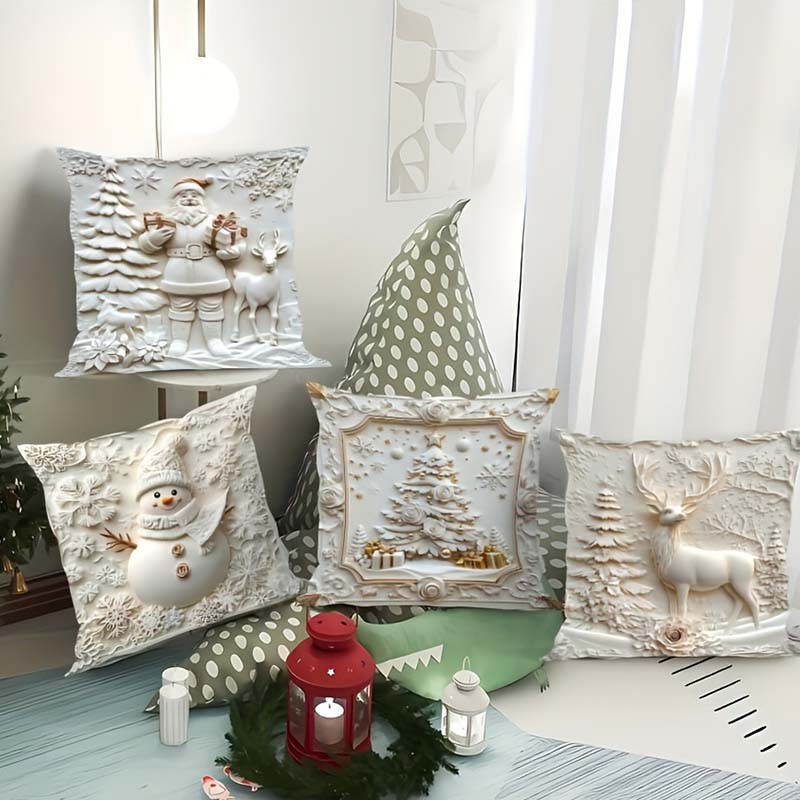 NordForm Set de 4 – Elegantes Fundas de Cojines Navideñas | 50% DESCUENTO