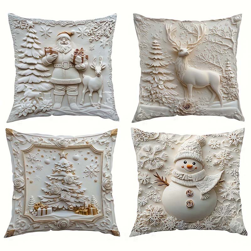 NordForm Set de 4 – Elegantes Fundas de Cojines Navideñas | 50% DESCUENTO