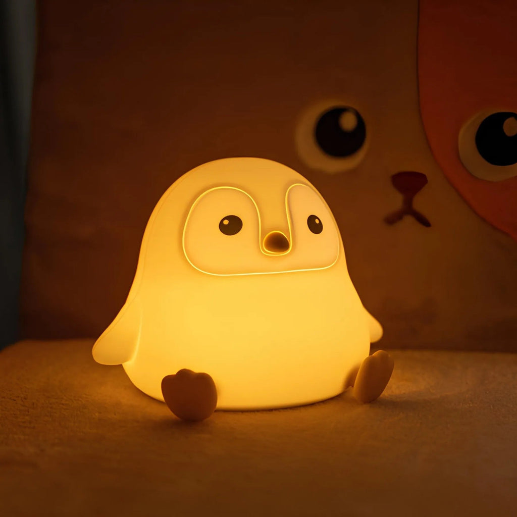 PenguGlow - Lámpara de noche LED de pingüino suave con cambio de color