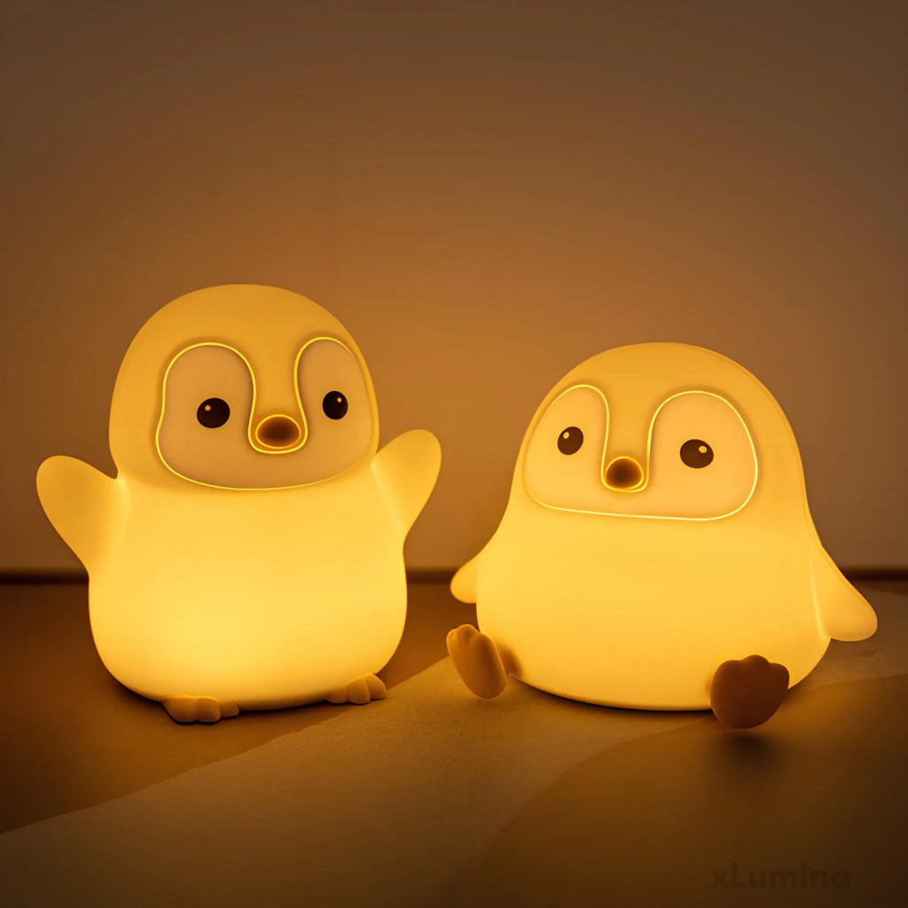 PenguGlow - Lámpara de noche LED de pingüino suave con cambio de color