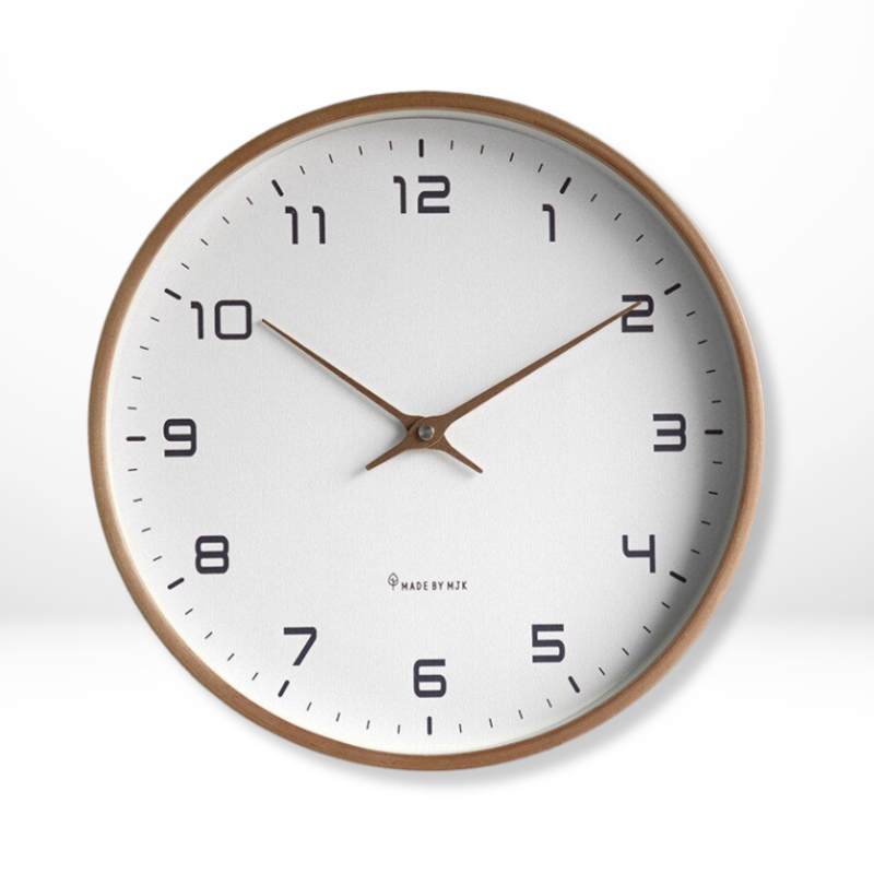 Reloj de Pared de Madera Maciza - Elegante Silencio Escandinavo